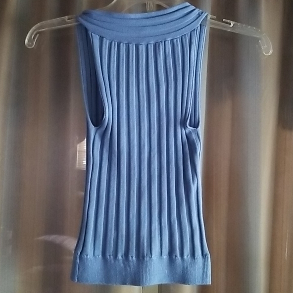 Bisou-Bisou blue ribbed crop top - Picture 4 of 6